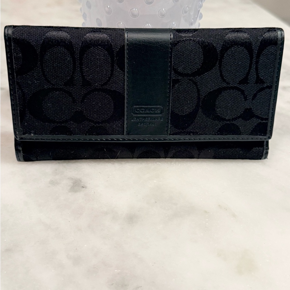 Coach Midnight Black Signature Wallet